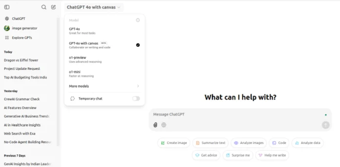 ChatGPT 4o with Canvas