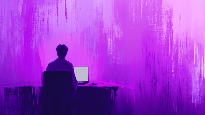 Laptop in Purple Room