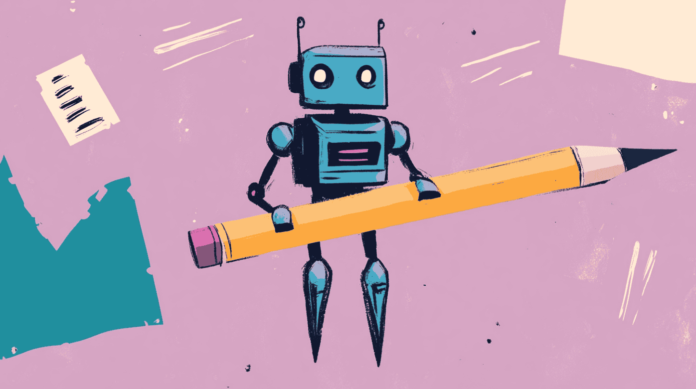 An AI paraphrasing tool, generated with Midjourney