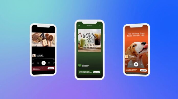 Spotify Gen AI ads on smartphone screens
