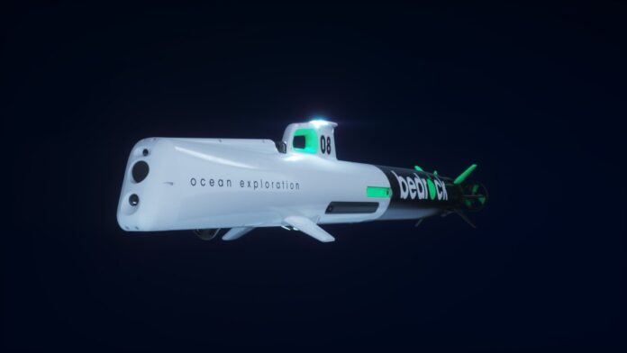 An illustration shows Bedrock Ocean's AUV.