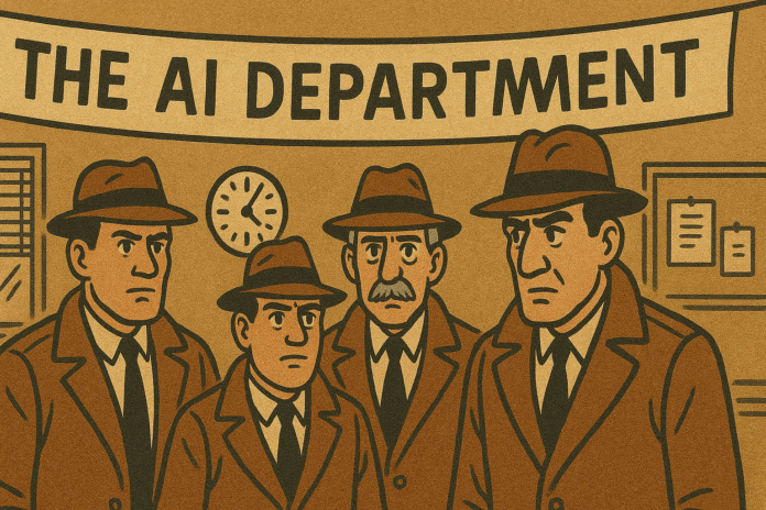 A police station’s AI catching department, generated with ChatGPT