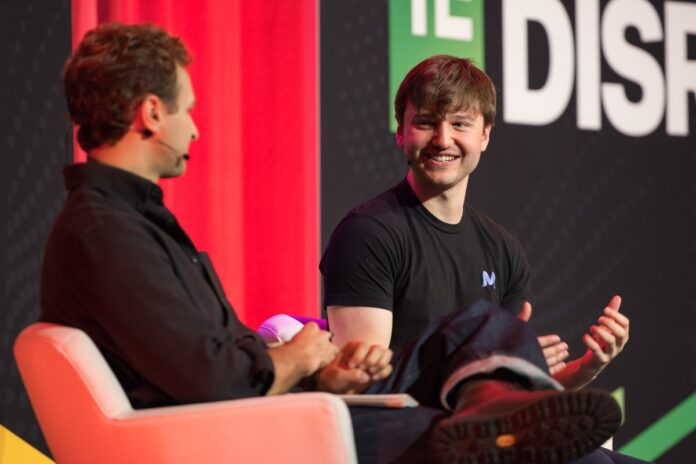 54888410931_c37fed4674_k.jpg Mercor CEO Brendan Foody at TechCrunch Disrupt 2025.