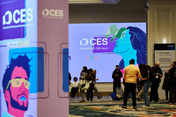 Signage at the 2026 CES Unveiled event in Las Vegas